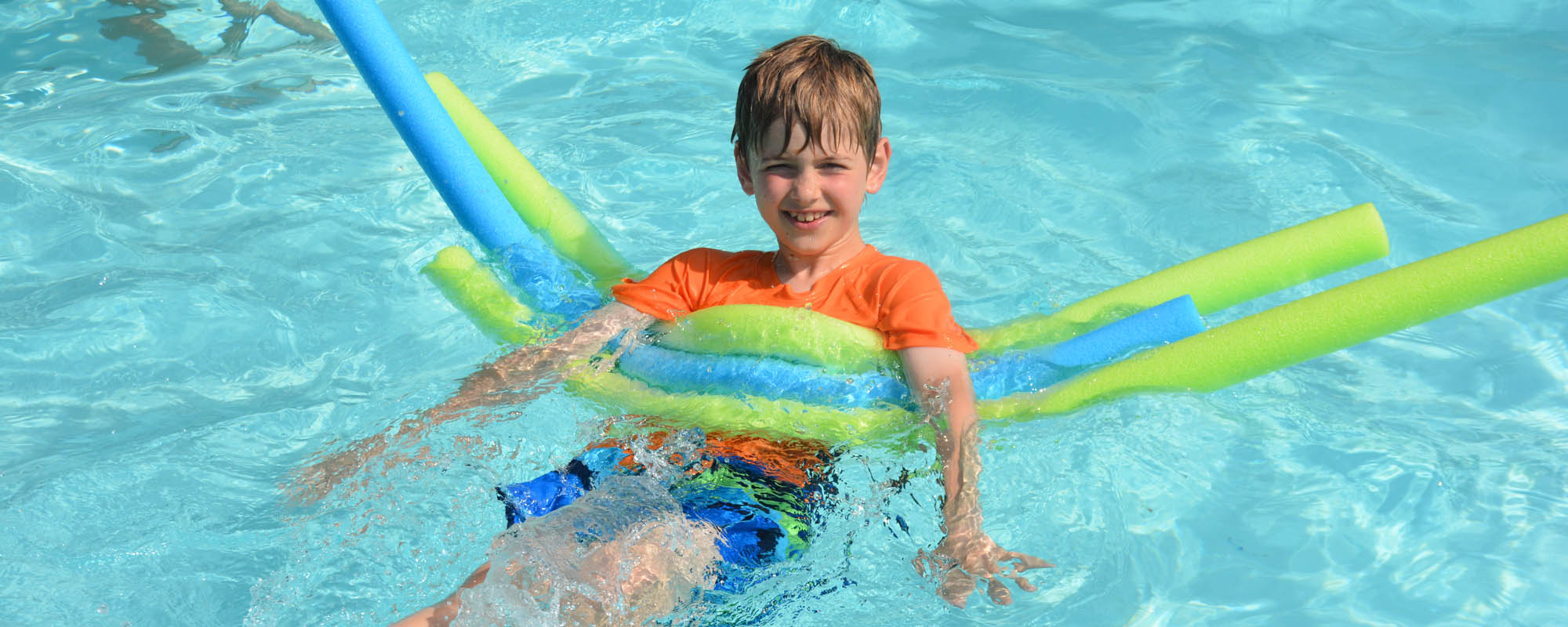 Fun at the pool with noodles