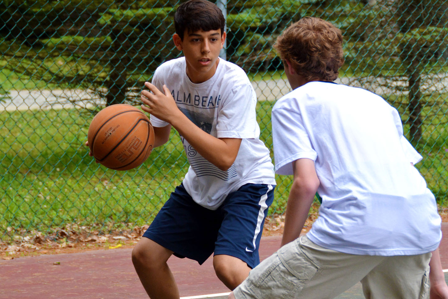 Basketball coaching session