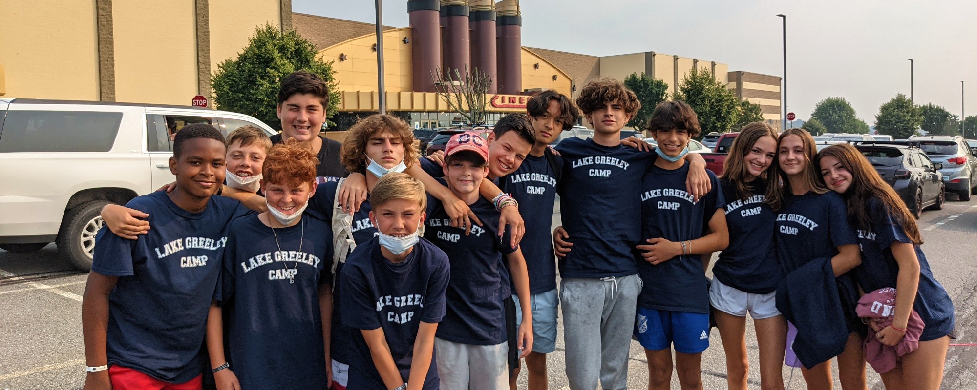 Children watching movies at Lake Greeley Camp