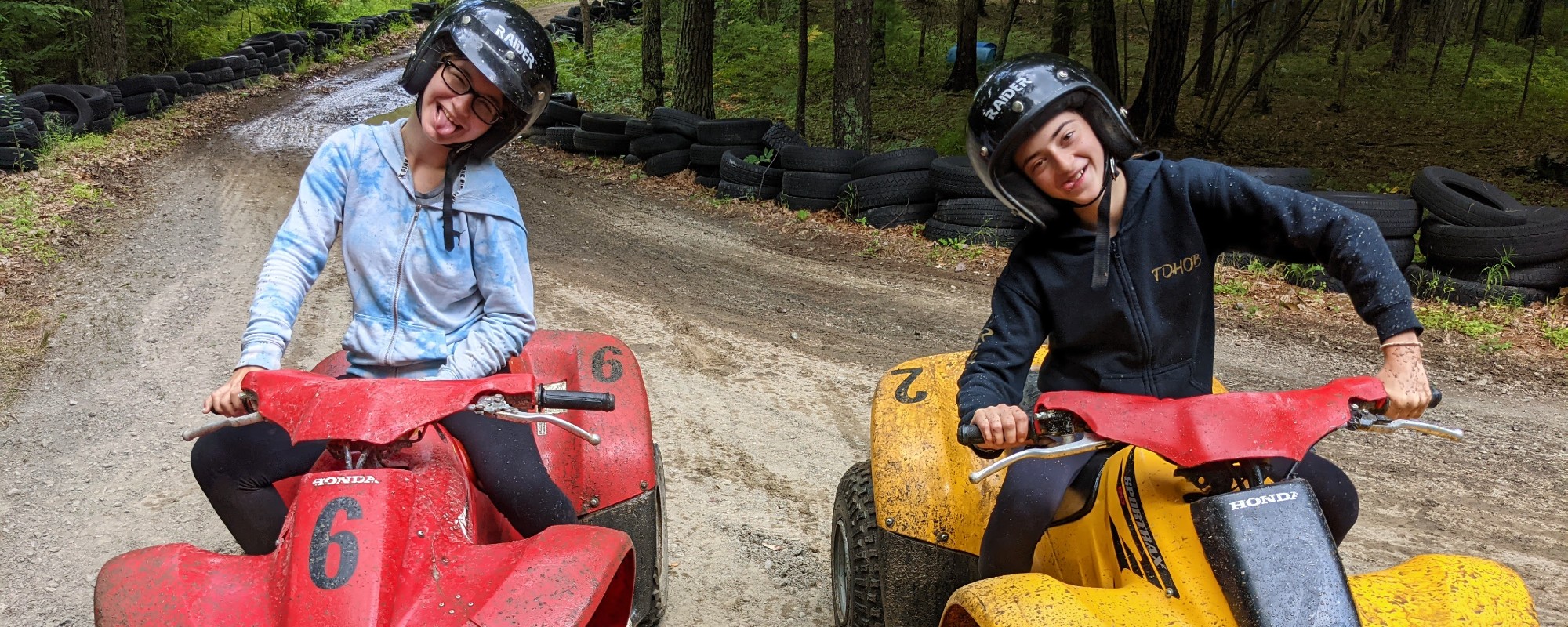 Group of campers on quad bikes at Lake Greeley